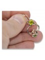 "Cercei clasici Peridot, aur roz de 14k vintage vec018, stil Sovietic Rus" style