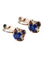 "Cercei vintage unicat din aur roz de 14k cu safir, vec018, design rusesc sovietic" style