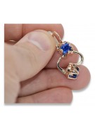 "Cercei vintage unicat din aur roz de 14k cu safir, vec018, design rusesc sovietic" style