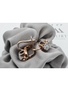 Joyería Rusa Soviética vec018: Aretes de Zircón y Oro Rosa Antiguo de 14k. style