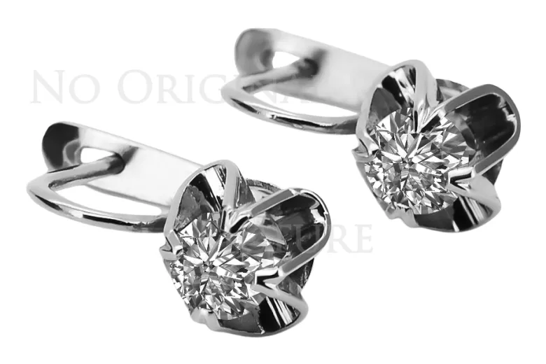 Joyería única: Pendientes de oro rosa de 14k estilo soviético ruso vec018. style