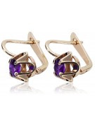 copie de Boucles d'oreilles en or rose, argent plaqué or 925 avec alexandrite vec002rp