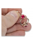 Vintage silver rose gold plated 925 Ruby earrings vec018rp