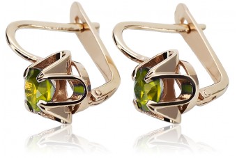 Vintage silver rose gold plated 925 Peridot earrings vec018rp