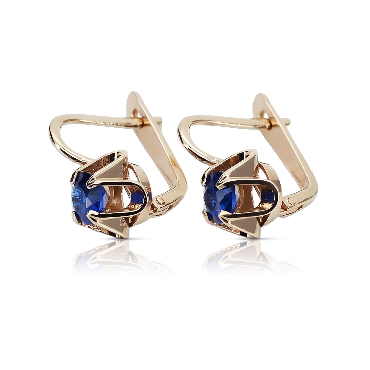 Vintage silver rose gold plated 925 Sapphire earrings vec018rp