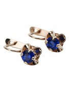 Vintage silver rose gold plated 925 Sapphire earrings vec018rp