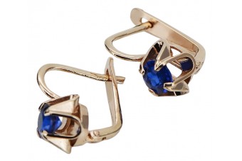 Vintage silver rose gold plated 925 Sapphire earrings vec018rp