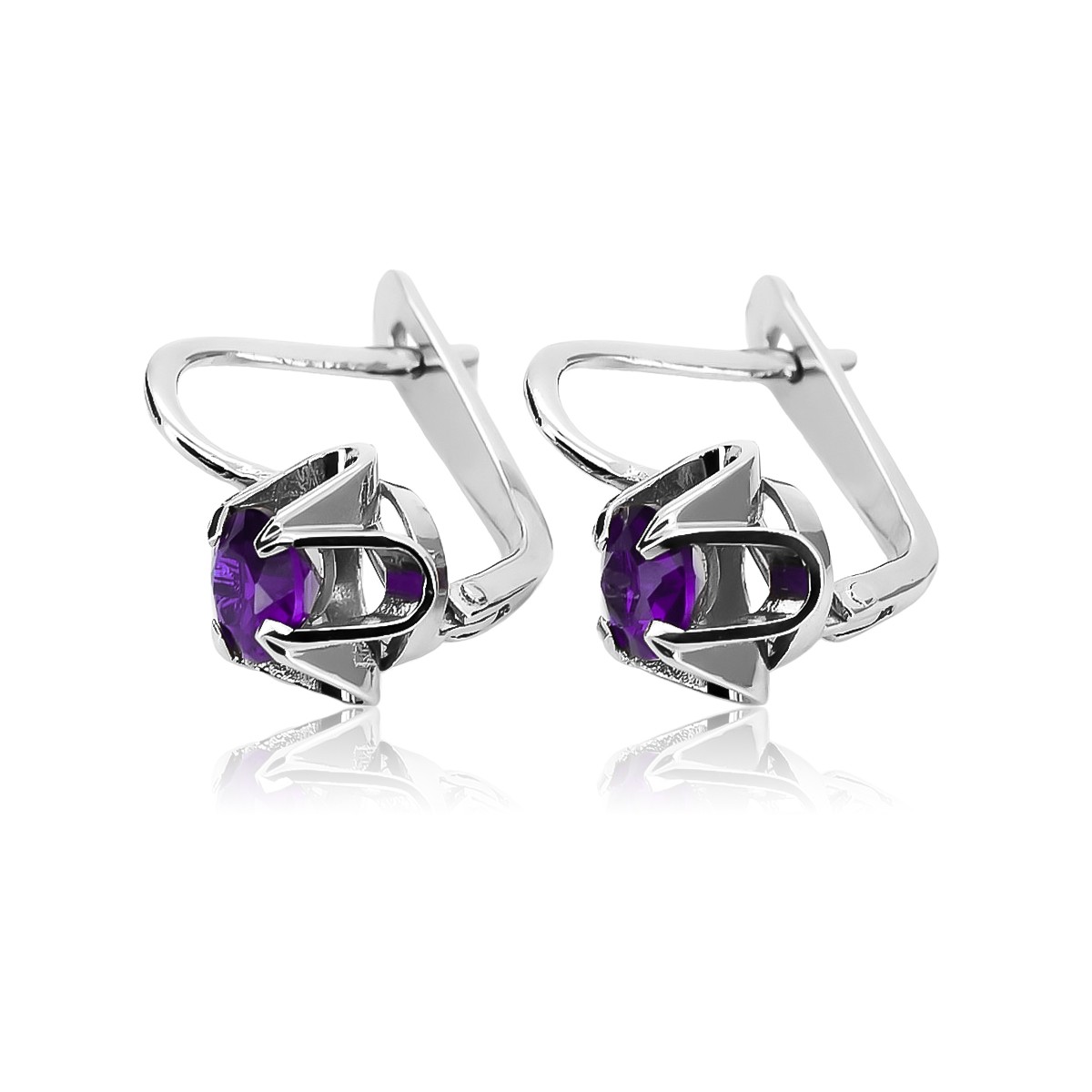 Boucles d'oreilles russes Vintage en argent 925 avec Alexandrite vec018s