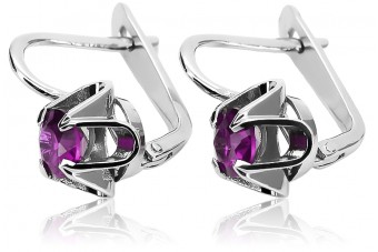 Vintage 925 Silver Amethyst earrings vec018s