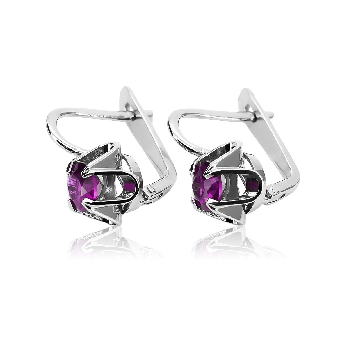 Vintage 925 Silver Amethyst earrings vec018s