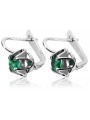 Vintage 925 Silver Emerald earrings vec018s