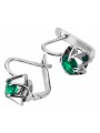 Vintage 925 Silver Emerald earrings vec018s