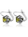 Boucles d'oreilles russes vintage en argent 925 avec péridot vec018s