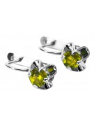 Boucles d'oreilles russes vintage en argent 925 avec péridot vec018s