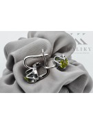 Boucles d'oreilles russes vintage en argent 925 avec péridot vec018s