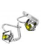 Pendientes Rusos Vintage de plata 925 con Peridoto vec018s