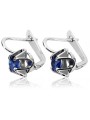 Boucles d'oreilles russes vintage en argent 925 avec saphir vec018s