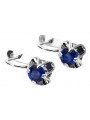 Boucles d'oreilles russes vintage en argent 925 avec saphir vec018s