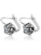 Boucles d'oreilles russes vintage en argent 925 avec zircon cubique vec018s