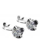 Boucles d'oreilles russes vintage en argent 925 avec zircon cubique vec018s