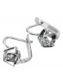 Boucles d'oreilles russes vintage en argent 925 avec zircon cubique vec018s