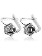 Boucles d'oreilles russes vintage en argent 925 serti vec018s