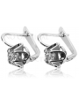 Boucles d'oreilles russes vintage en argent 925 serti vec018s