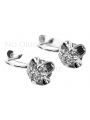 Boucles d'oreilles russes vintage en argent 925 serti vec018s