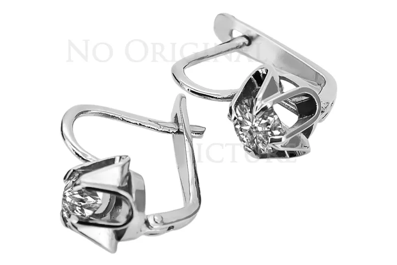 Pendientes Rusos Vintage Plata 925 Engaste vec018s