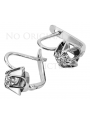 Boucles d'oreilles russes vintage en argent 925 serti vec018s