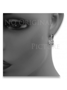 Boucles d'oreilles russes vintage en argent 925 serti vec018s