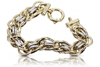 Italienisches gelbes Armband aus 14 Karat 585er Gold cfb008yw