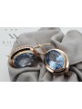 "Vintage 14K Rose Gold Earrings with Genuine Aquamarine" vec114