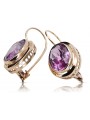 Originales Vintage-Roségold 14k mit Amethyst Edelstein Ohrringe vec114