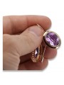 Originales Vintage-Roségold 14k mit Amethyst Edelstein Ohrringe vec114