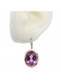 Originales Vintage-Roségold 14k mit Amethyst Edelstein Ohrringe vec114