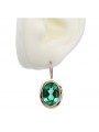 "Emerald Elegance: Vintage Inspired 14K Rose Pink Gold Earrings" vec114