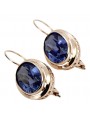 "Timeless 14K 585 Gold Sapphire Earrings in Rose Pink" vec114