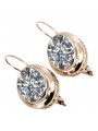 Zircon élégant sur des boucles d'oreilles vintage en Or rose 14 carats vec114