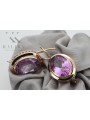 Cercei din aur roz placati cu argint 925 cu Amethyst vec114rp