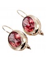 Boucles d'oreilles en or rose plaqué argent 925 avec rubis vec114rp