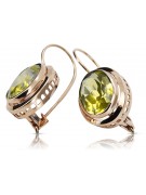 Pendientes de oro rosa con baño de plata 925 con Peridoto vec114rp