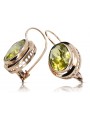 Pendientes de oro rosa con baño de plata 925 con Peridoto vec114rp