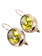 Pendientes de oro rosa con baño de plata 925 con Peridoto vec114rp