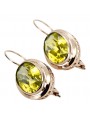 Pendientes de oro rosa con baño de plata 925 con Peridoto vec114rp