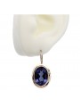 Vintage silver rose gold plated 925 Sapphire earrings vec114rp