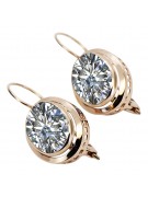 Boucles d'oreilles en or rose plaqué argent 925 avec zircons cubiques vec114rp