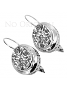 Pendientes de oro rosa Plata con baño de oro 925 Engaste vec114rp