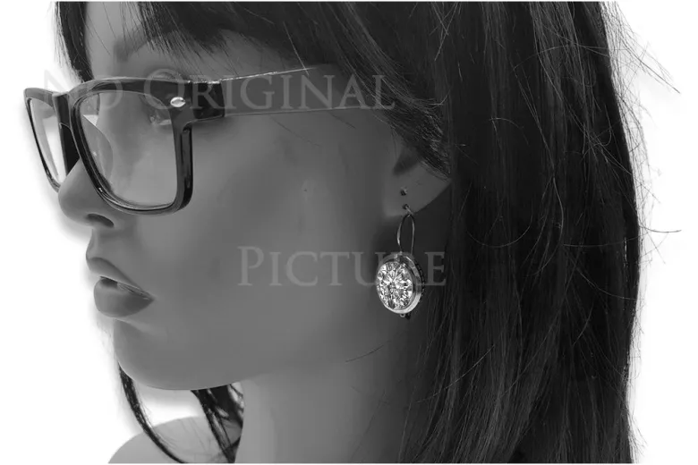 Boucles d'oreilles en or rose Argent plaqué or 925 Monture vec114rp