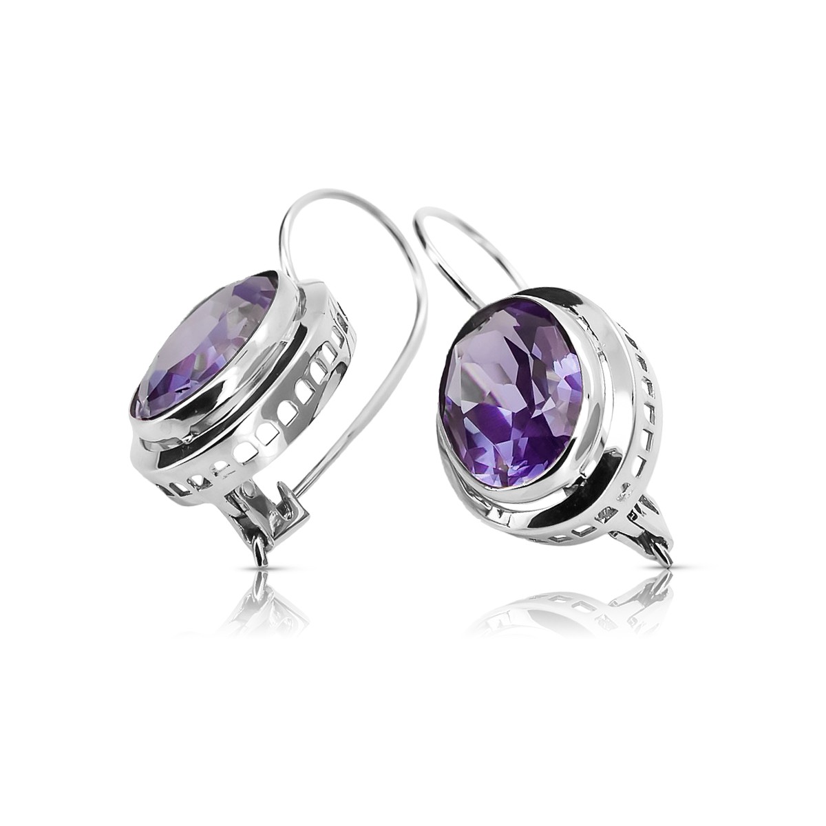 Boucles d'oreilles russes Vintage en argent 925 avec Alexandrite vec114s